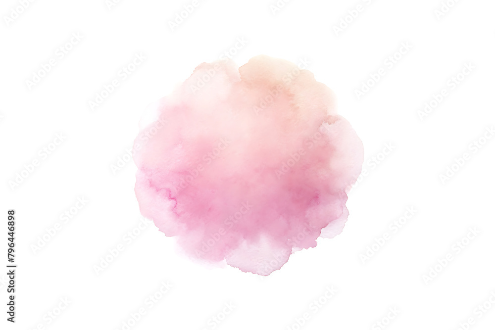 Pink Gradient Watercolor Splash Isolated On Transparent Background. Abstract Watercolor Splash.
