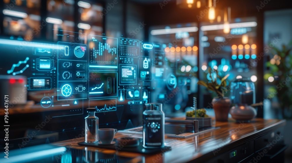 Digital Innovation: A photo of a futuristic smart home Digital Innovation: A photo of a futuristic smart home