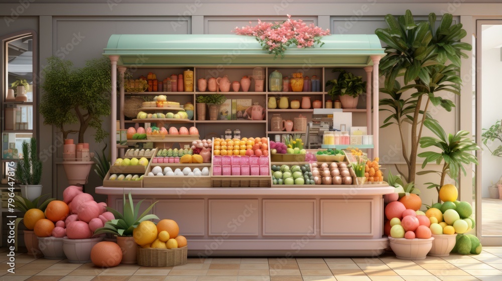 b'Pink Lemonade Stand in a Beautiful Garden' b'Pink Lemonade Stand in a Beautiful Garden'