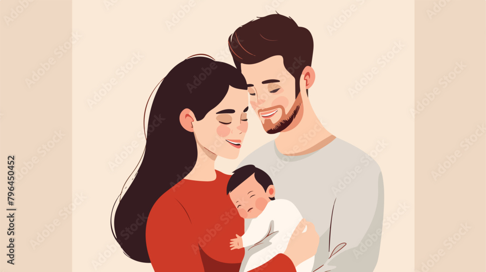 Happy parents - concept illustration of a couple hold