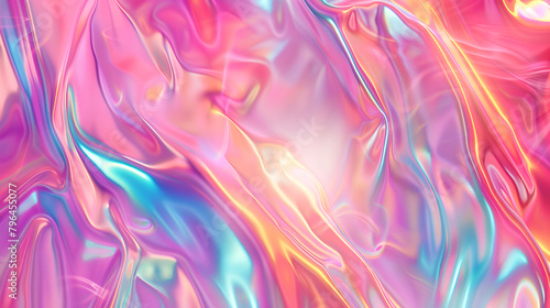 Vivid rainbow colors colorful smooth waving silk textured wallpaper background banner ,Abstract composition of wavy elements with gradients and blur effects, flowing liquid multi-colored waves 