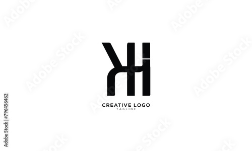 KH Abstract initial monogram letter alphabet logo design
