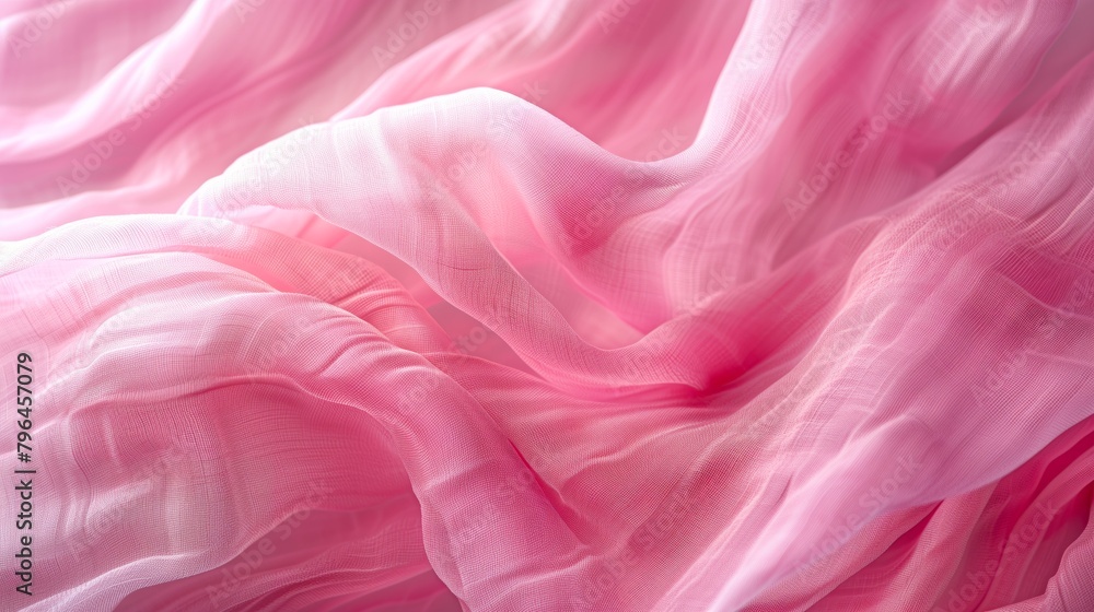 Close-up of organic pink cotton's texture wave background Close-up of organic pink cotton's texture wave background