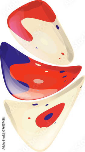 Ice cream, watermelon and cheese. For print, websites.