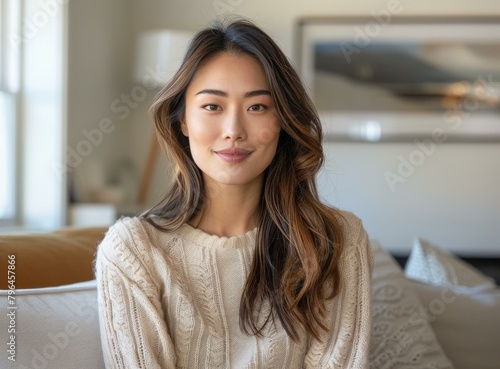 Portrait of a young Asian woman smiling