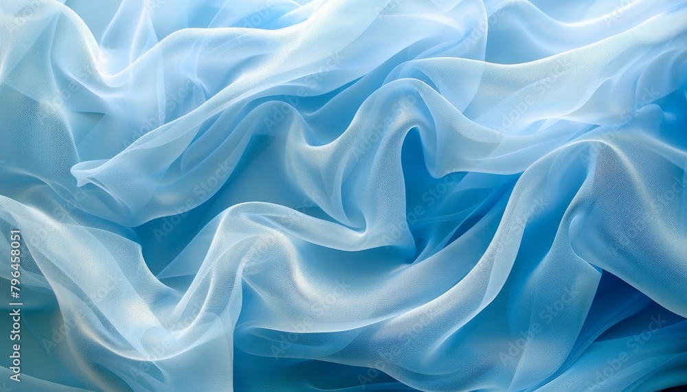 Tranquil blue silk waves soft flowing fabric abstract background with copy space Tranquil blue silk waves soft flowing fabric abstract background with copy space