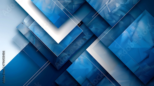  Bright blue geometric modern square design