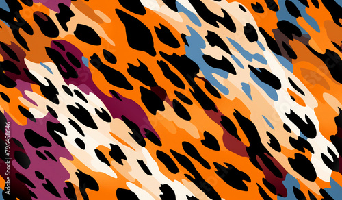 Colorful abstract background with a leopard pattern.