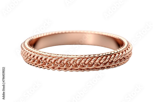 Ethereal Elegance: A Rose Gold Ring Adorned With a Braided Design. On a White or Clear Surface PNG Transparent Background.