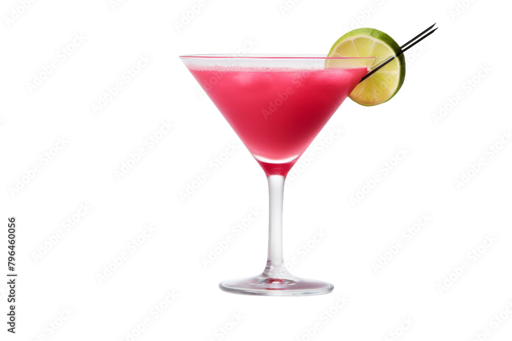 Blushing Pink Elixir of Citrus Delight. On a White or Clear Surface PNG Transparent Background.