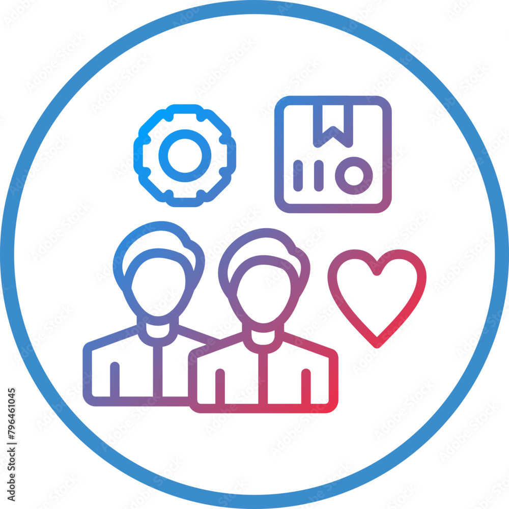 Obraz premium Famine Relief Team Icon Style