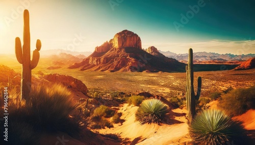 arizona desert landscape background ai generative photo