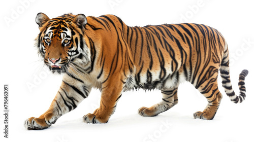 A tiger prowling, isolated on a white background © Venka