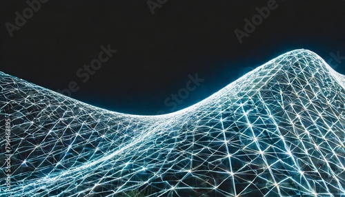 abstract wave made out of grids that are seen from a cinematic view of one of the holy geometry shapes the shape is clearly animated clear neon lines 3d render nothingness wallpaper pattern