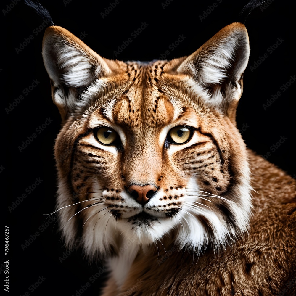 Portrait of a lynx on dark background Portrait of a lynx on dark background