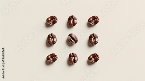 Wallpaper Mural Pure Brew Artistry: Minimalist Row of Aromatic Coffee Beans on a Clean White Surface Torontodigital.ca