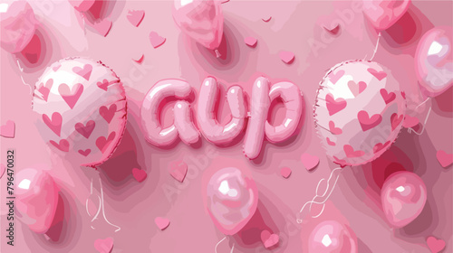 Its a girl 3d lettering for kids design in pastel pin