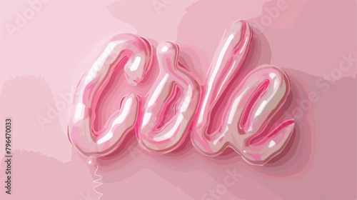 Its a girl 3d lettering for kids design in pastel pin