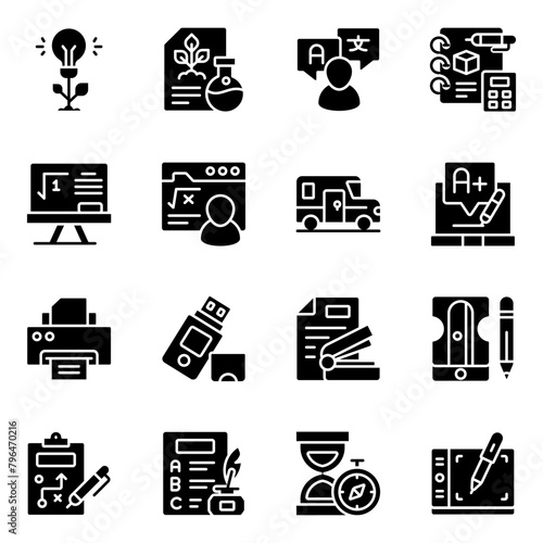 Pack Of Learning solid Icon

