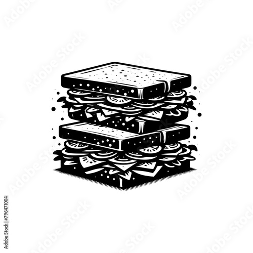 Sandwich Silhouette Icon - Instant Graphic Solution, Minimallest Sandwich Vector
