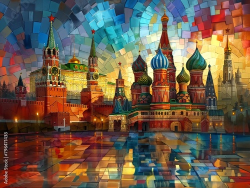  "Kremlin and Red Square at Dusk"