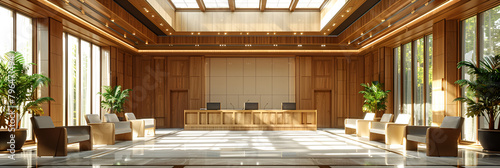 luxury hotel lobby,
Interior of courtroom conference room
