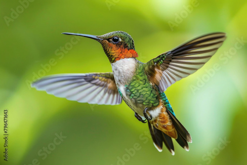 A hummingbird hovering