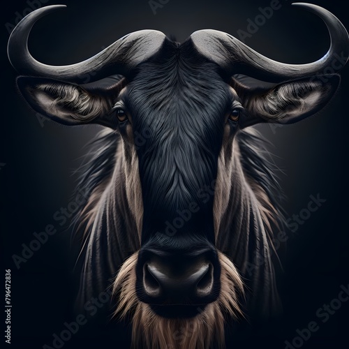 Portrait of a wildebeest