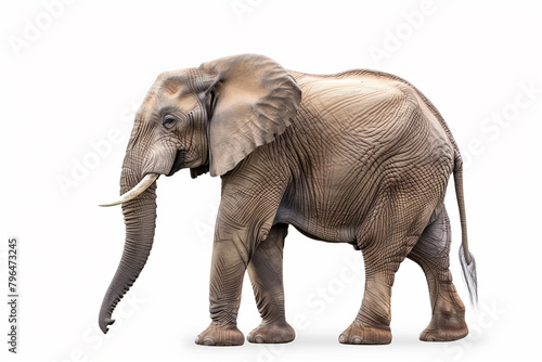 Elephant With Tusks Standing in Front of White Background