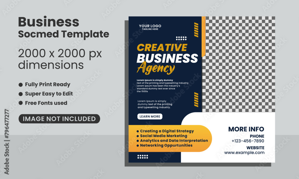 Obraz premium Creative business flyer template invitation post story corporate agency design template