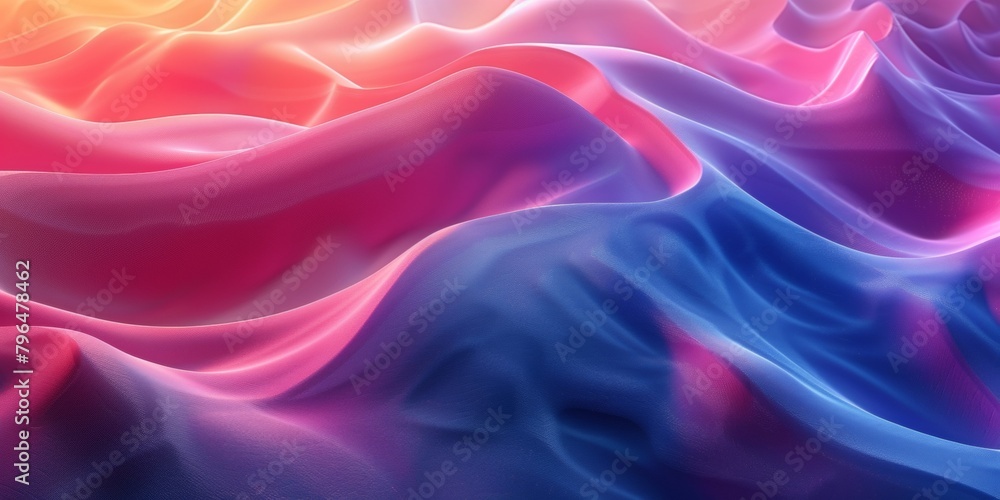 A colorful, abstract painting of a mountain range with a blue and pink hue A colorful, abstract painting of a mountain range with a blue and pink hue