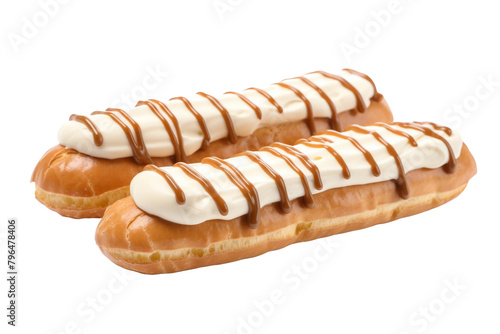 Sweet Surrender: Hot Dogs in Frosting Wonderland. On a White or Clear Surface PNG Transparent Background.