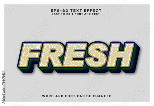 Fresh editable 3d text effect