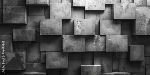 A wall made of gray blocks with holes in them