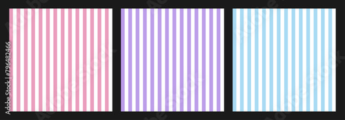 Seamless striped pattern for trendy pajamas, napkins, wallpapers, wraps. Striped background in light blue, pink, purple and white. Simple Thin line in minimalist style
