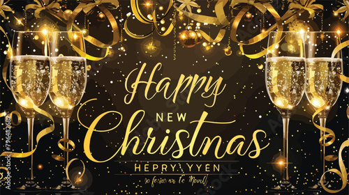 Merry Christmas and Happy New Year greetings card  photo