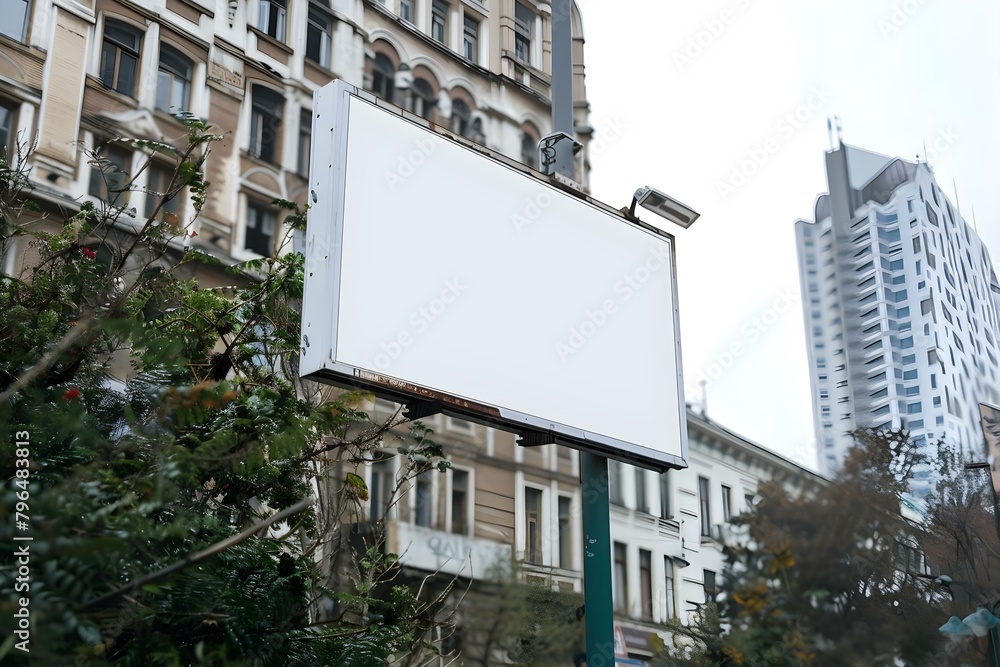 Mockup Billboard in City Background for Digital Media Advertising. Concept Digital Media Advertising, Mockup Billboard, City Background, Marketing Strategy Mockup Billboard in City Background for Digital Media Advertising. Concept Digital Media Advertising, Mockup Billboard, City Background, Marketing Strategy