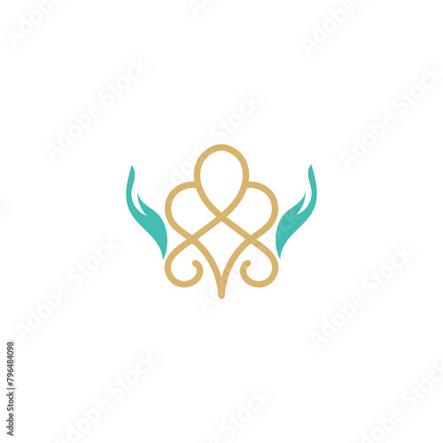 Health medical boutique flower luxury minimal vector logo design