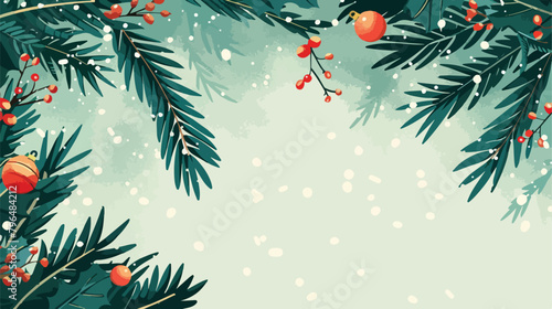 Merry Christmas illustration with Christmas Tree Bran