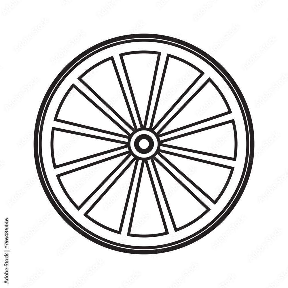 Fototapeta premium Wooden wheel icon