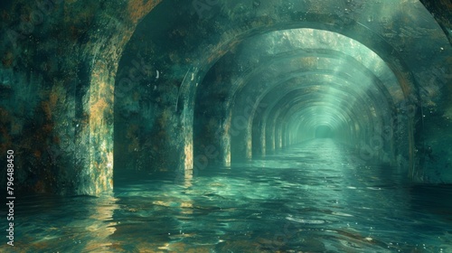 A dark and mysterious tunnel symbolizing the transition from life to death and the unknown realm of the afterlife.