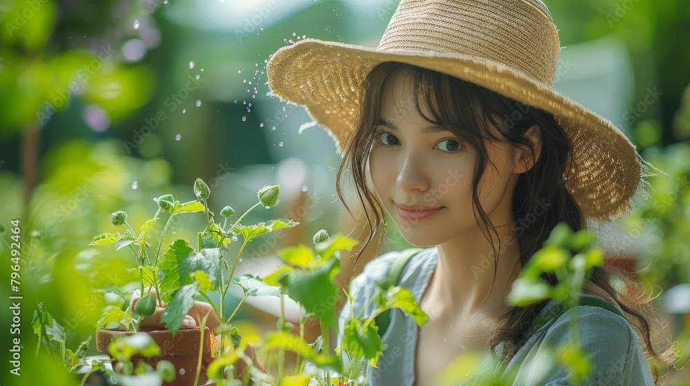 Obraz premium Eco-Friendly Gardening: Hands Planting Community Garden - Growth and Sustainability Concept