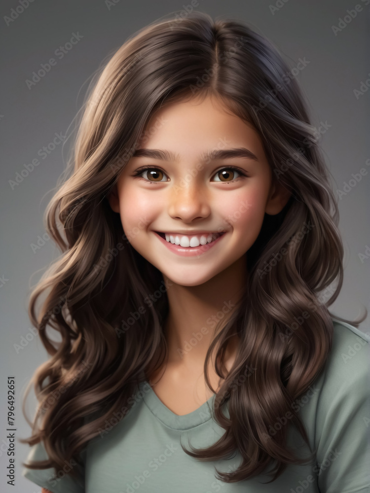 a young girl in an isolated background a young girl in an isolated background