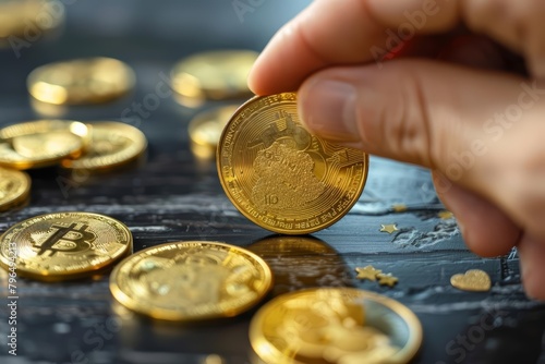 Collectors and traders alike assess gold coins for their numismatic value, beyond their weight in precious metal, business concept