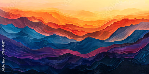 Absorb the captivating allure of a sunrise gradient spectacle, as dynamic colors interweave with deeper hues, offering a visual feast for the senses and the soul. photo