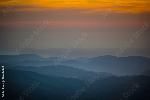 Sunset view over the rolling mountains and hills of serra de Monchique © Kristof