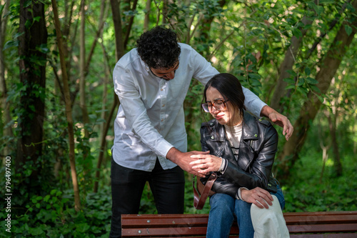 Woman crying for her partner