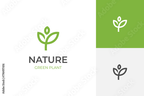 growing leaf logo icon design. growth leaf vector logo symbol illustration simple design