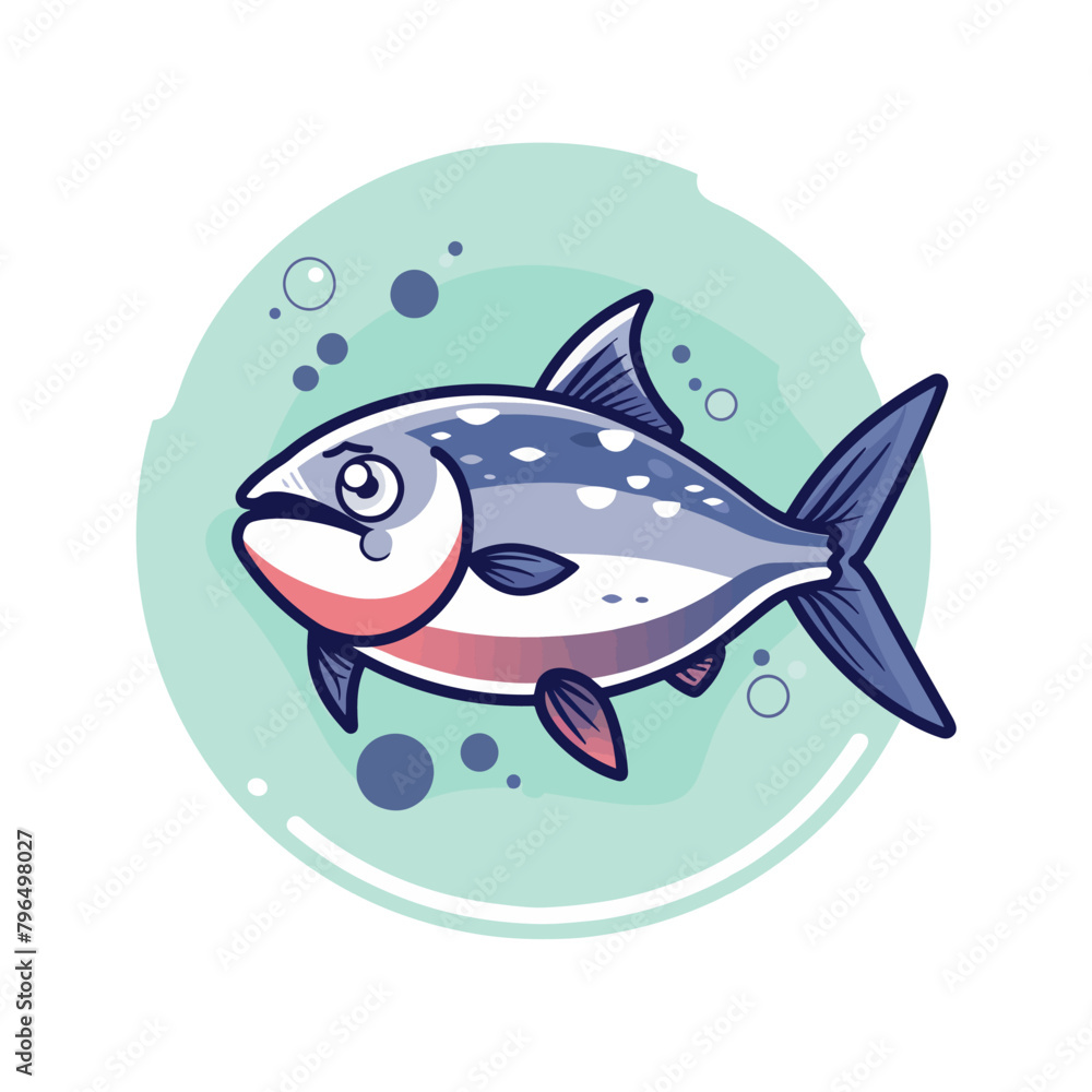 Fish icon. Vector illustration of a cartoon fish on a white background. Fish icon. Vector illustration of a cartoon fish on a white background.