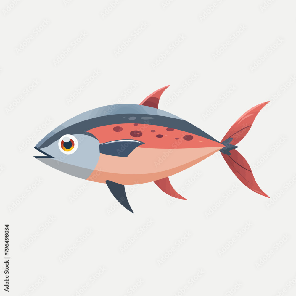 Tuna fish flat icon. Vector illustration of a tuna fish. Tuna fish flat icon. Vector illustration of a tuna fish.